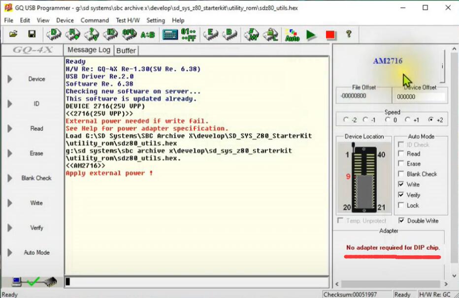 AM2716 Chip Programming by GQ-4X Programmer (3)
