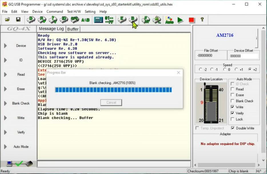 AM2716 Chip Programming by GQ-4X Programmer (4)