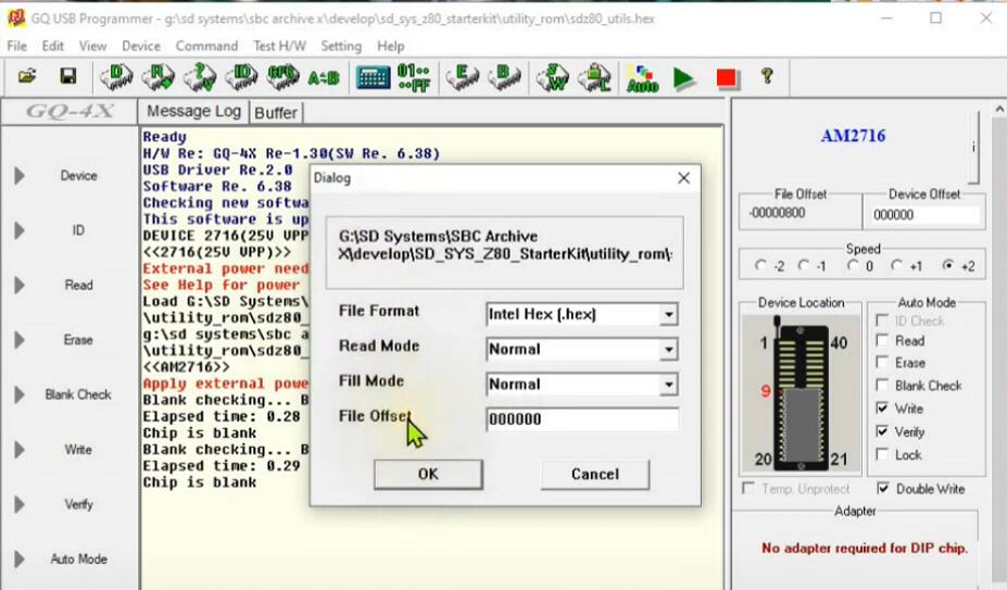 AM2716 Chip Programming by GQ-4X Programmer (6)