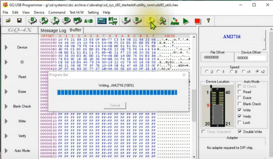 AM2716 Chip Programming by GQ-4X Programmer (8)