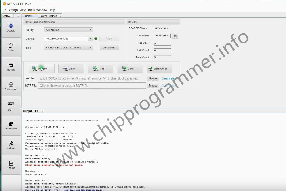 How to Use PICKit3 to Program PIC32MX250F128 Chip (12)