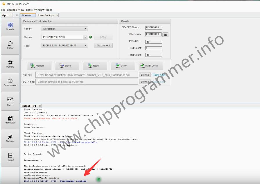 How to Use PICKit3 to Program PIC32MX250F128 Chip (13)