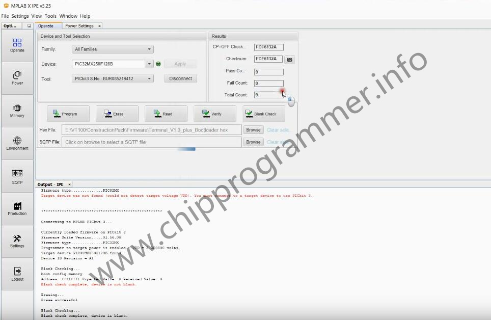 How to Use PICKit3 to Program PIC32MX250F128 Chip (9)