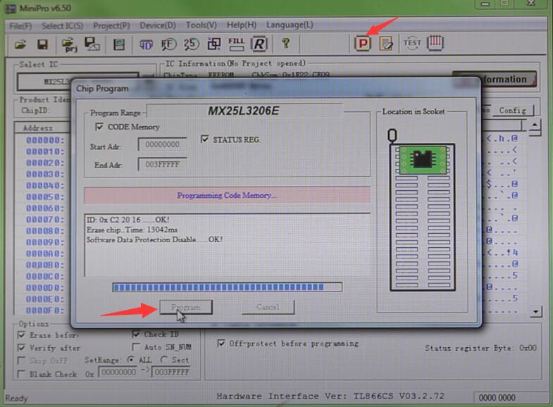 TL866II Plus Programmer Read & Write MX25L3206E Chip (9)