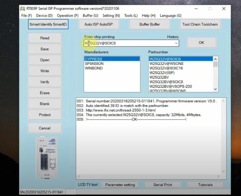 RT809F Programmer Program W25Q32V Chip (5)