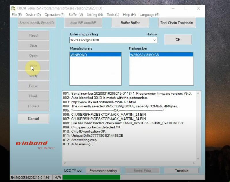 RT809F Programmer Program W25Q32V Chip (8)